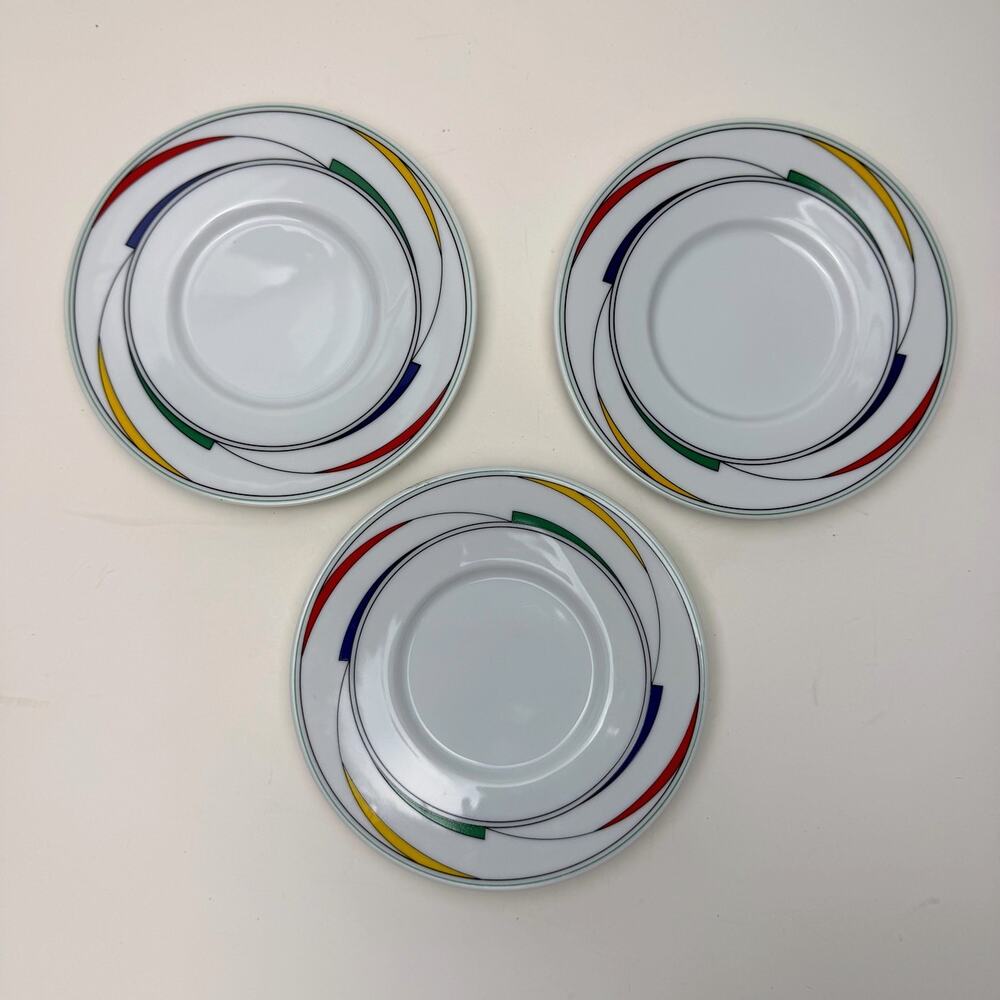 VTG International Fine China Rhythm Flash Japan Set 3 Bread Dessert Plates 6.25”